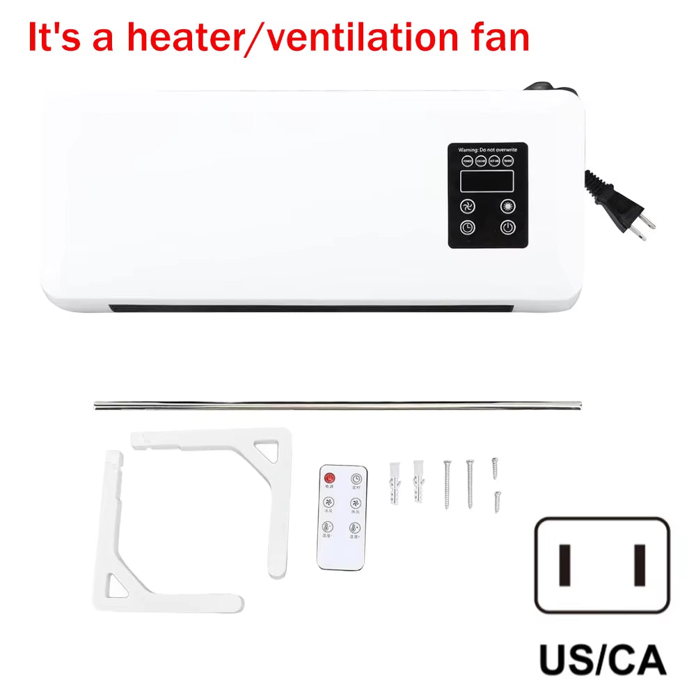 Mini Wall Electric Fan Bladeless Blower,Remote Summer Fan Winter Heaters Ventilation Bladeless Desk Fan,Home Bathroom 220V/110V