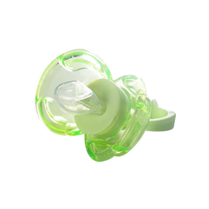 1Pc Baby Pacifier with Automatically Close Dust Cover When Dropped Day Nighttime round Flat Silicone Nipple Pp Handle Lid