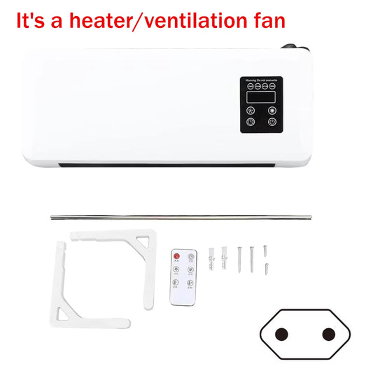 Mini Wall Electric Fan Bladeless Blower,Remote Summer Fan Winter Heaters Ventilation Bladeless Desk Fan,Home Bathroom 220V/110V