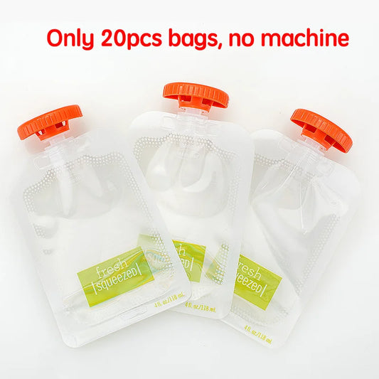 PANGDUBE Baby Food Maker BAby Complementary Food Squeeze Station with 10Pcs Food Dispenser Bags for Kids Puree Filling Machine