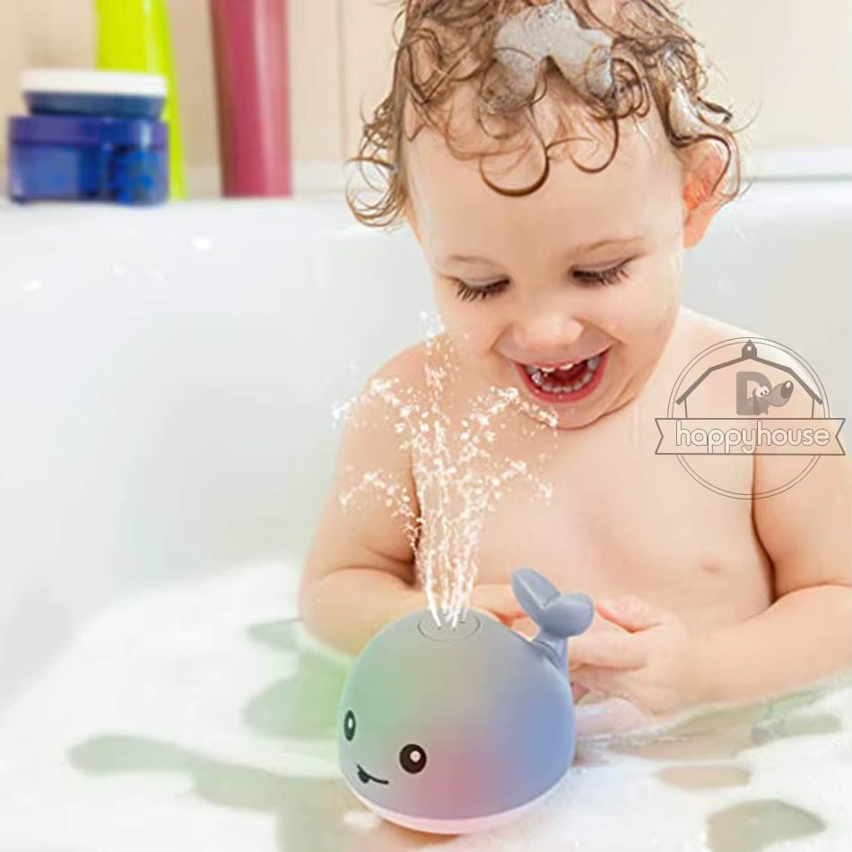 Baby Bath Toys Spray Water Shower Swim Pool Bathing Toys for Kids Electric Whale Bath Ball with Light Music LED Light Baby Toys