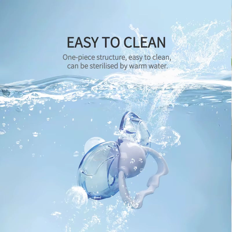 1Pc Baby Pacifier with Automatically Close Dust Cover When Dropped Day Nighttime round Flat Silicone Nipple Pp Handle Lid