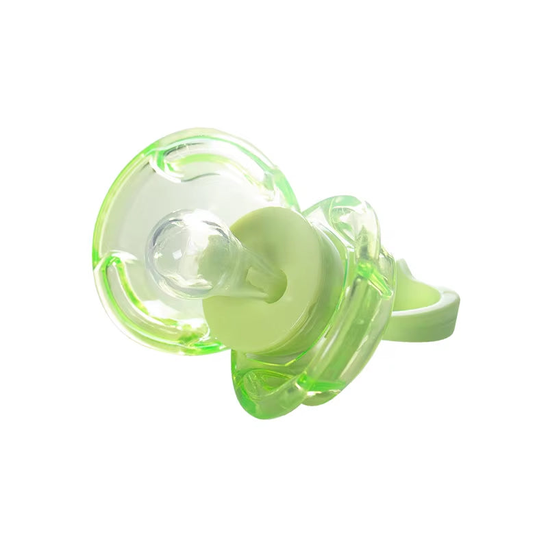 1Pc Baby Pacifier with Automatically Close Dust Cover When Dropped Day Nighttime round Flat Silicone Nipple Pp Handle Lid