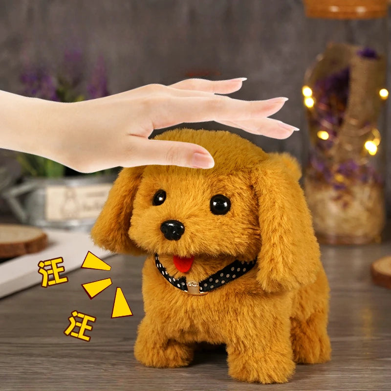 Electronic Simulation Pet Dog Toy Walking Interactive Dog Plush Doll Toys Vibrating Automatic Moving Electric Puppy Gift for Kid