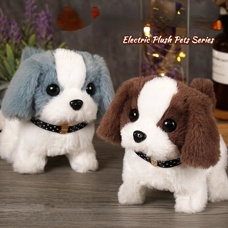 Electronic Simulation Pet Dog Toy Walking Interactive Dog Plush Doll Toys Vibrating Automatic Moving Electric Puppy Gift for Kid