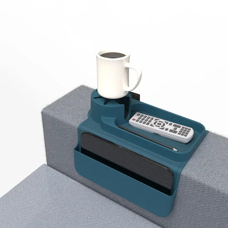 Couch Cup Holder Tray - Silicone Sofa Armrest Table Couch Drink Holder and Tray Organizer for Remote Snacks Cellphone