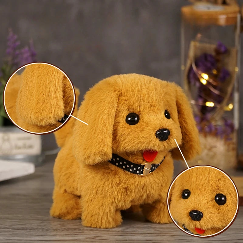 Electronic Simulation Pet Dog Toy Walking Interactive Dog Plush Doll Toys Vibrating Automatic Moving Electric Puppy Gift for Kid
