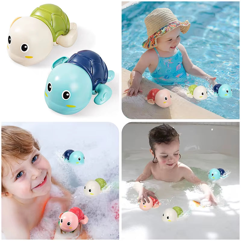1-6PCS Baby Bath Toys Water Chain Clock Bath Cute Swimming Turtle Toys Children'S Swimming Pool Beach Toys Kids Bathroom Toys