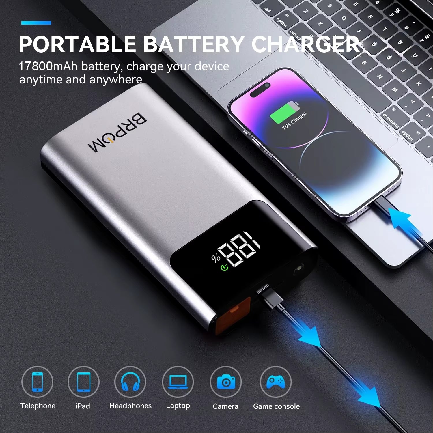 4000A Car Jump Starter 3-In-1 Portable Car Battery Booster Power Bank LED Lighting Small Battery Starter Device for 12V Car