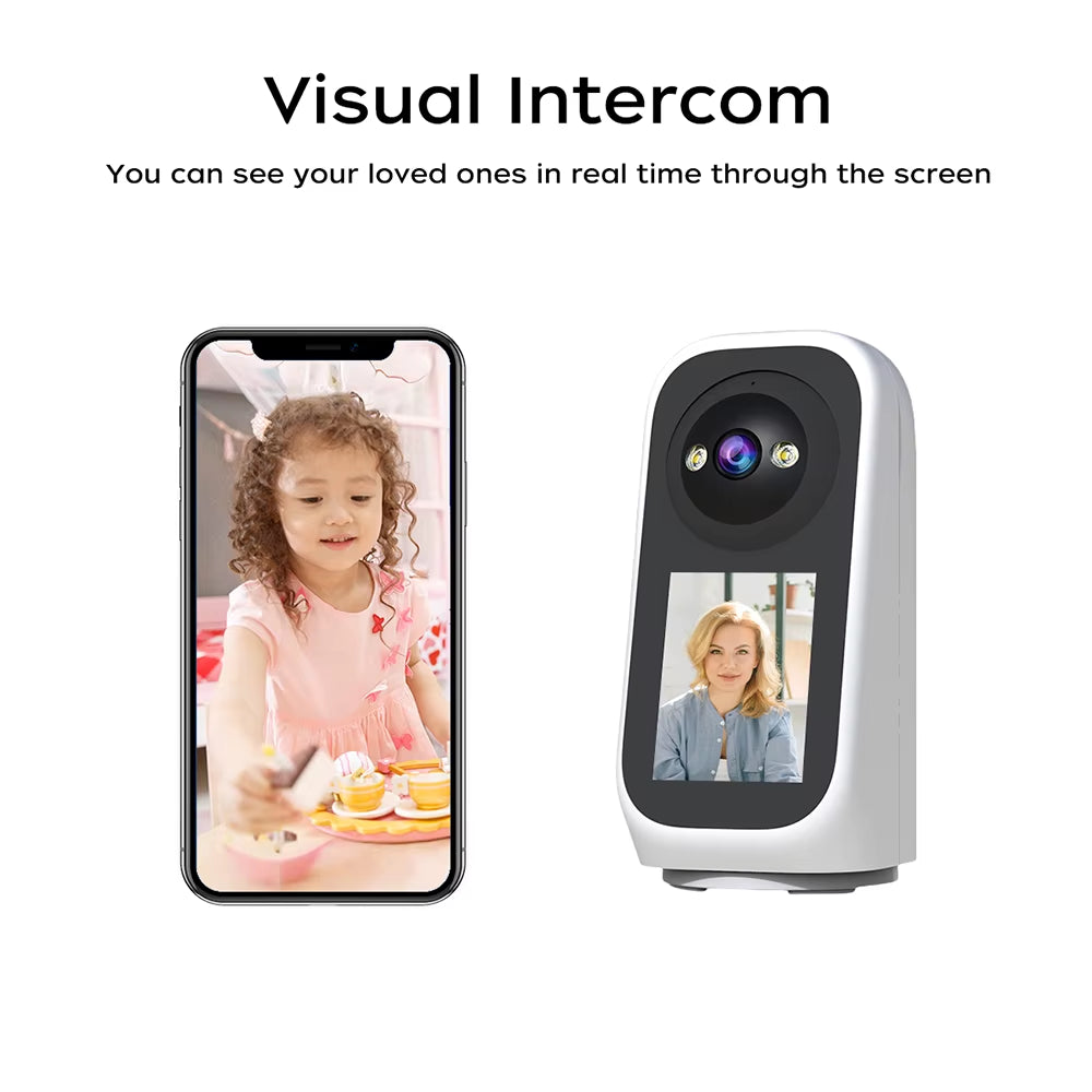 Jooan 2K 3MP PTZ Ip Camera Video Call with 2.8Inch LED Screen Baby Cry Sound Detection Security Camera AI Tracking Baby Monitor